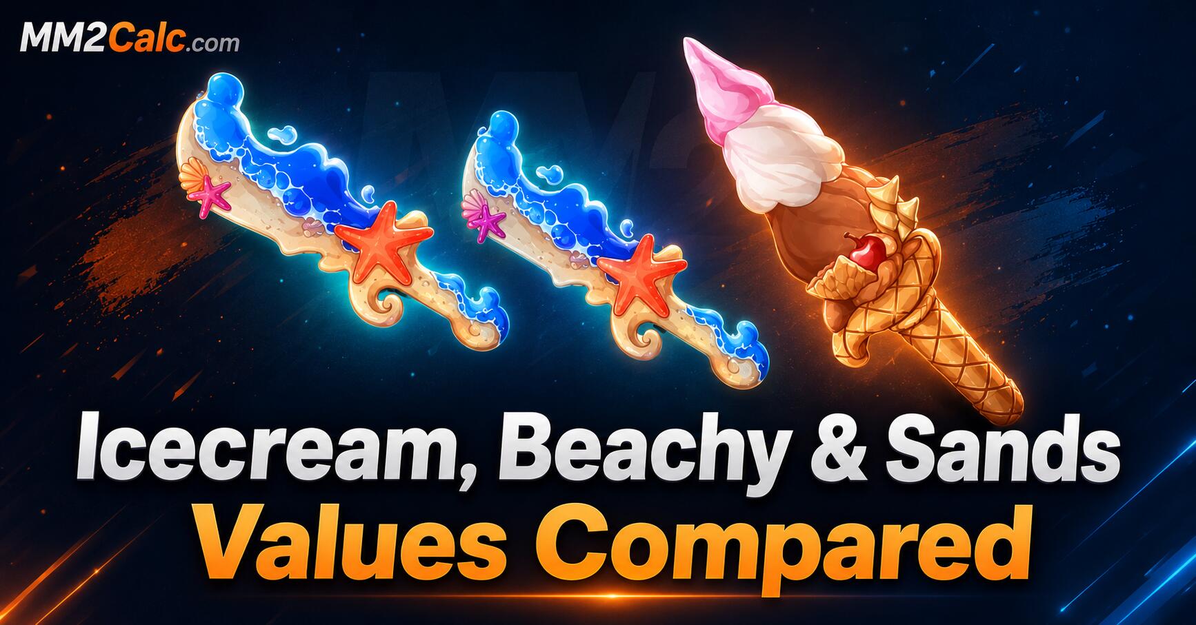 Icecream, Beachy & Sands Values Compared